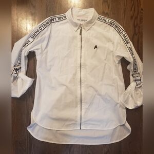 Karl Largerfeld Mens M Zippered Shirt Or Light Overshirt